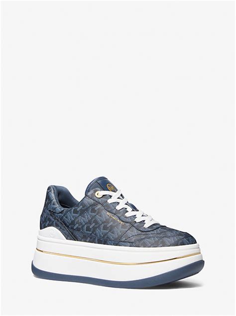 michael michael kors hayes empire signature logo platform sneaker